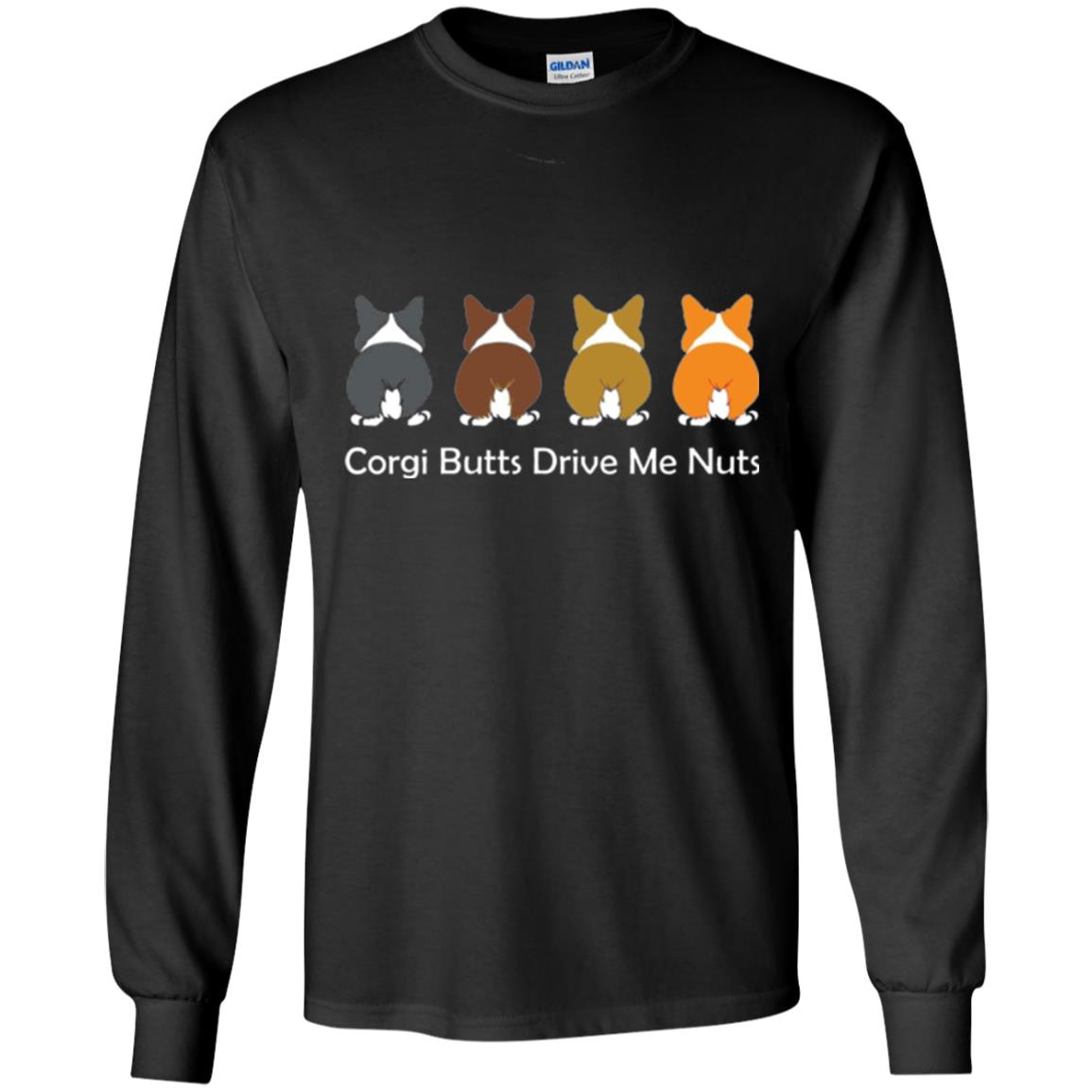 Dog Lover T-shirt Corgi Butts Drive Me Nuts Black