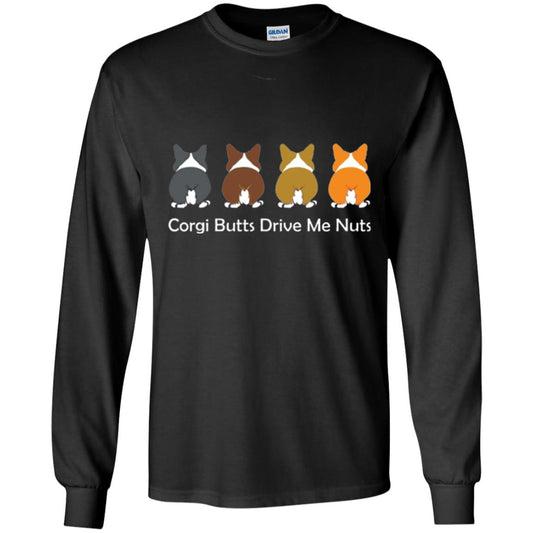 Dog Lover T-shirt Corgi Butts Drive Me Nuts Black