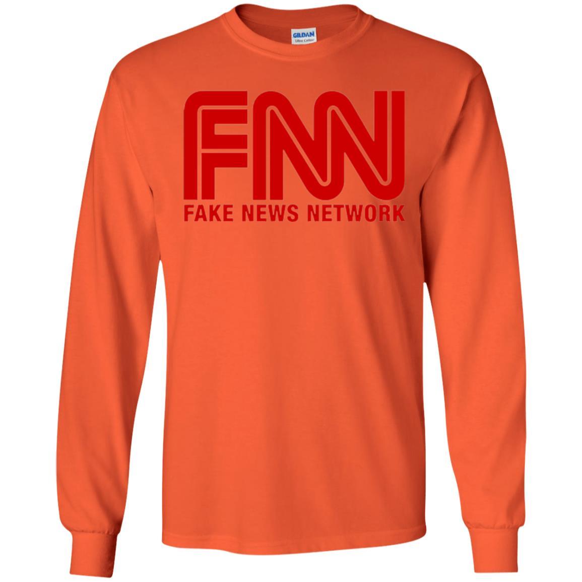 Anti Trump T-shirt Fnn Fake News Network T-shirt Orange