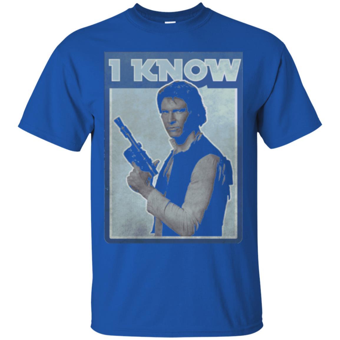 Film T-shirt Han Solo Iconic Unscripted I Know Graphic Royal