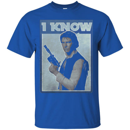 Film T-shirt Han Solo Iconic Unscripted I Know Graphic Royal