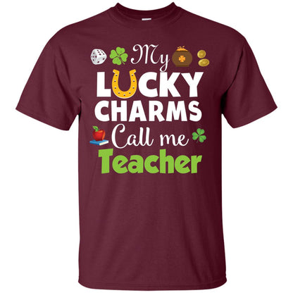 My Lucky Charms Call Me Teacher St Patricks Day T-shirt Maroon