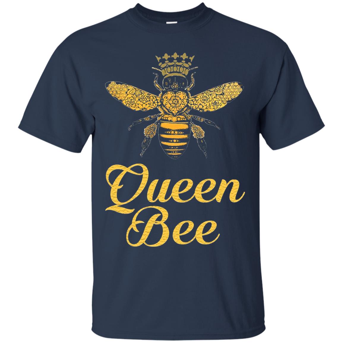 Bee Lover T-shirt Queen Bee Crown T-shirt Navy