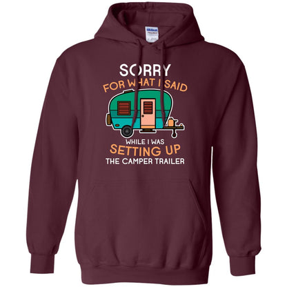 Camping Lover T-shirt I Was Setting Up The Camper Trailer Maroon
