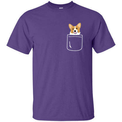 Puppy Dog Lover T-shirt Corgi In Your Front Pocket Purple