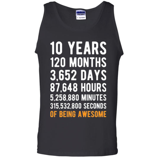Birthday T-shirt 10 Years Old Of Being Awesome Black