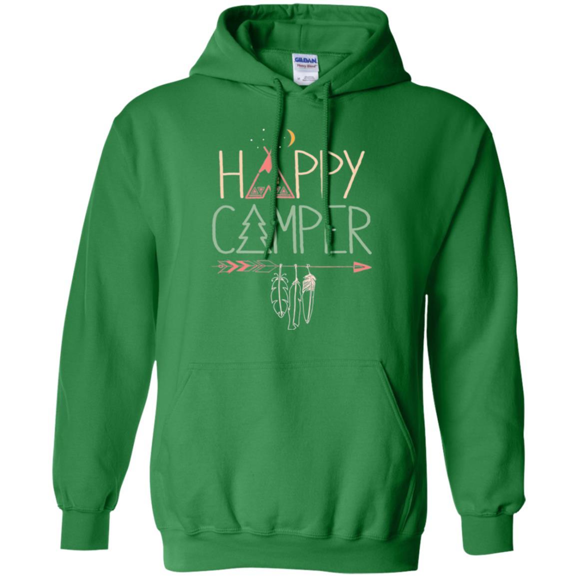 Camper T-shirt Happy Camping Irish Green