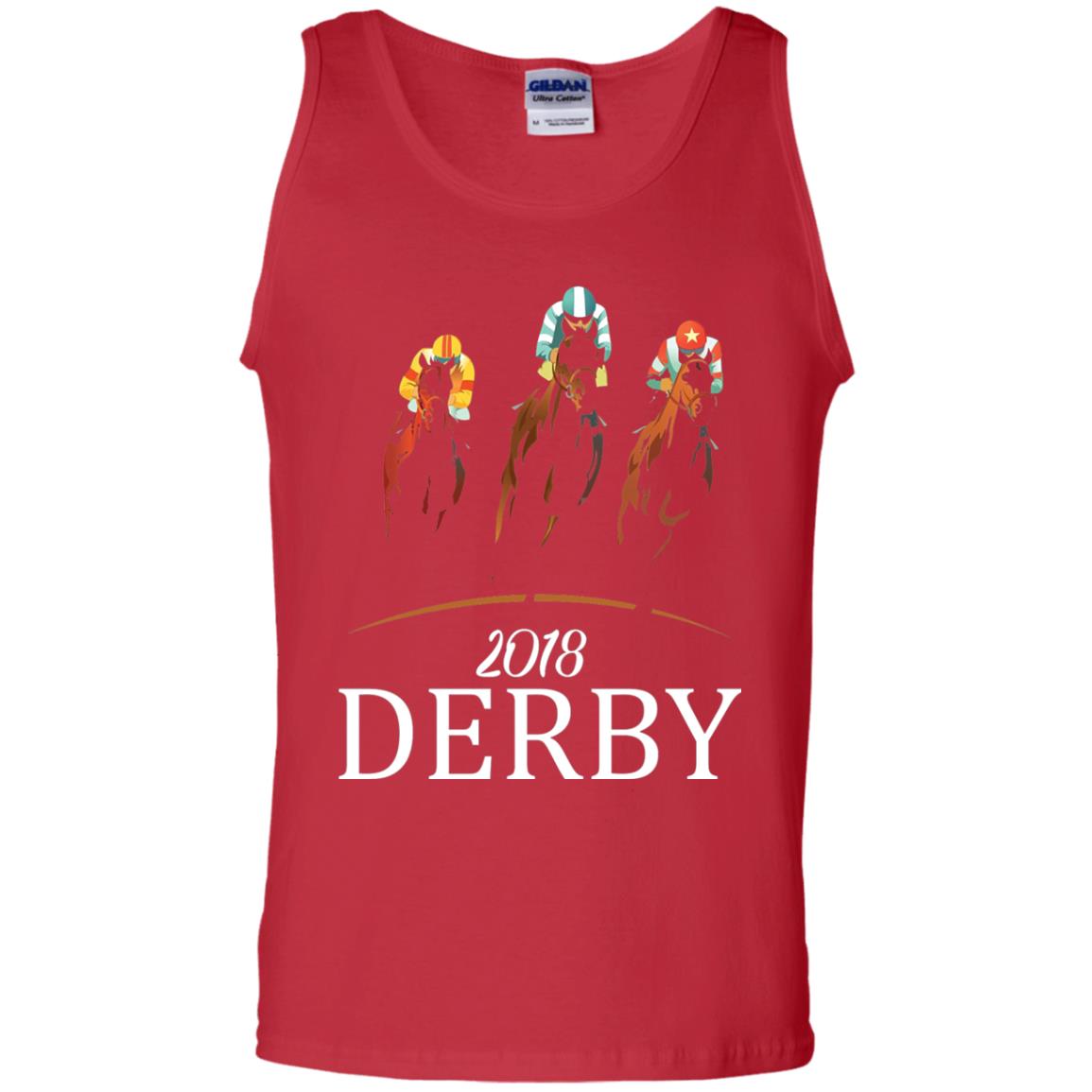 Derby 2018 Jockey Horse Racing T-shirt Red