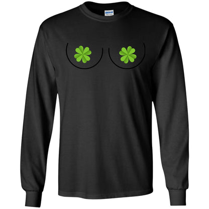 Shamrocks Breast Saint Patrick_s Day T-shirt Black
