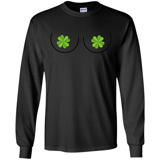 Shamrocks Breast Saint Patrick_s Day T-shirt Black