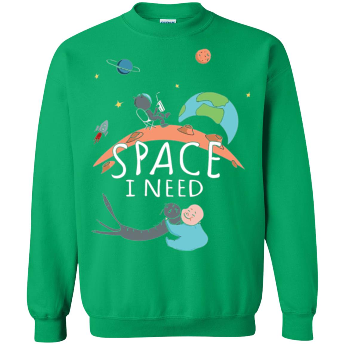 Funny Astronaut Universe Pun T-shirt I Need Space Irish Green