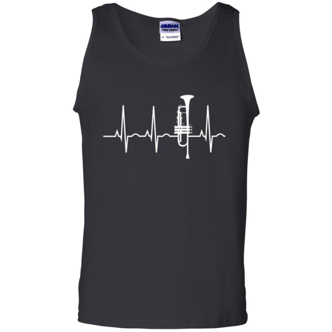 Trumpet Lovers T-shirt Trumpet Heartbeat Black