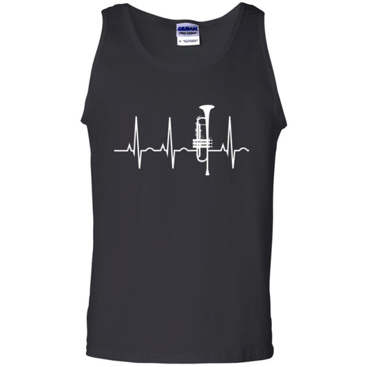 Trumpet Lovers T-shirt Trumpet Heartbeat Black
