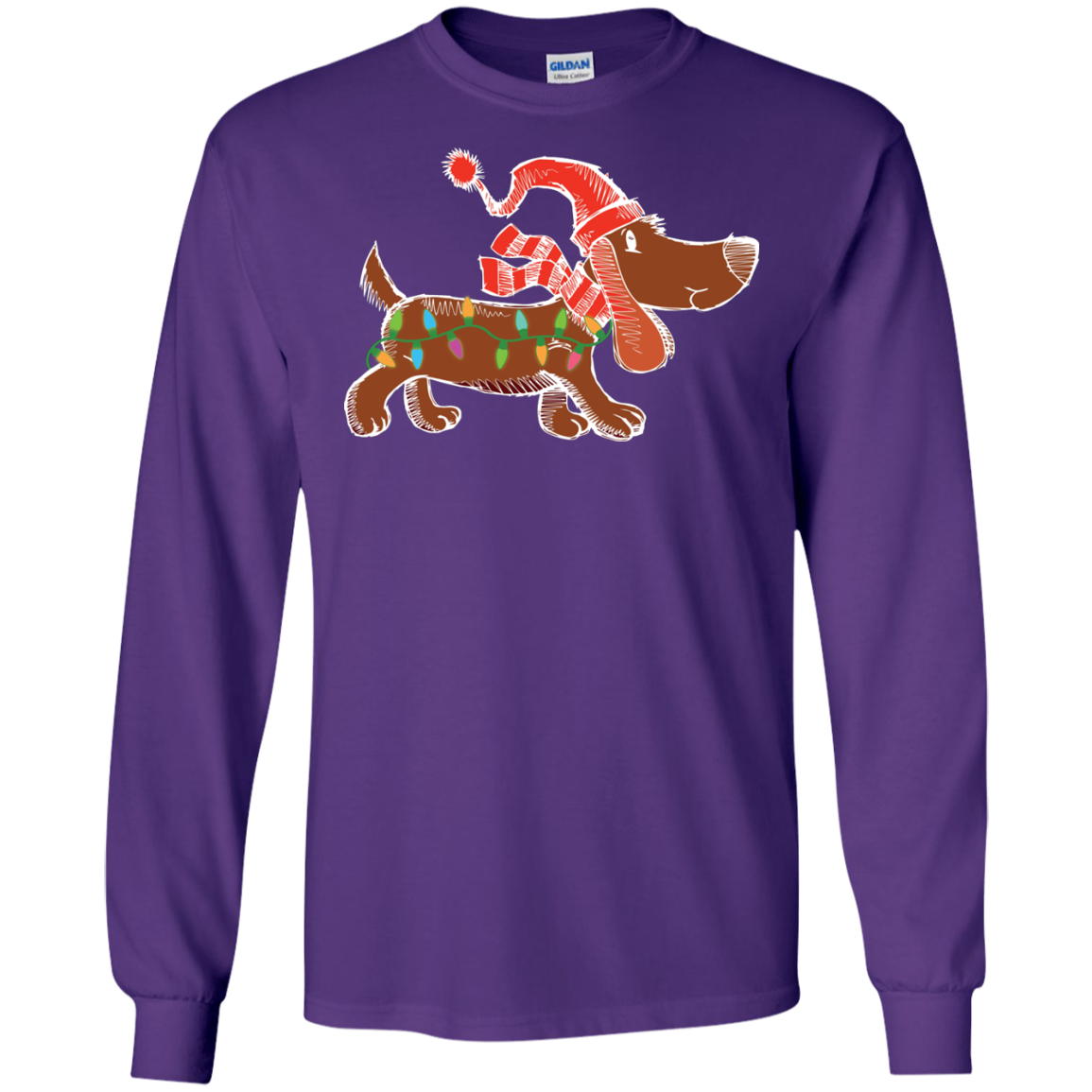 Dog Lover T-Shirt Christmas Lights Labrador Retriever Dog Lover Purple