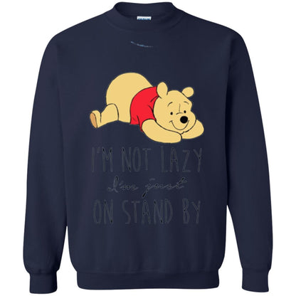 Bear Lover T -shirt I_m Not Lazy I_m Just On Stand By Navy