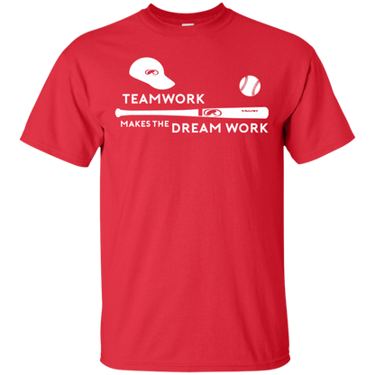 Baseball T-shirt Teamwork Makes The Dream Work Red