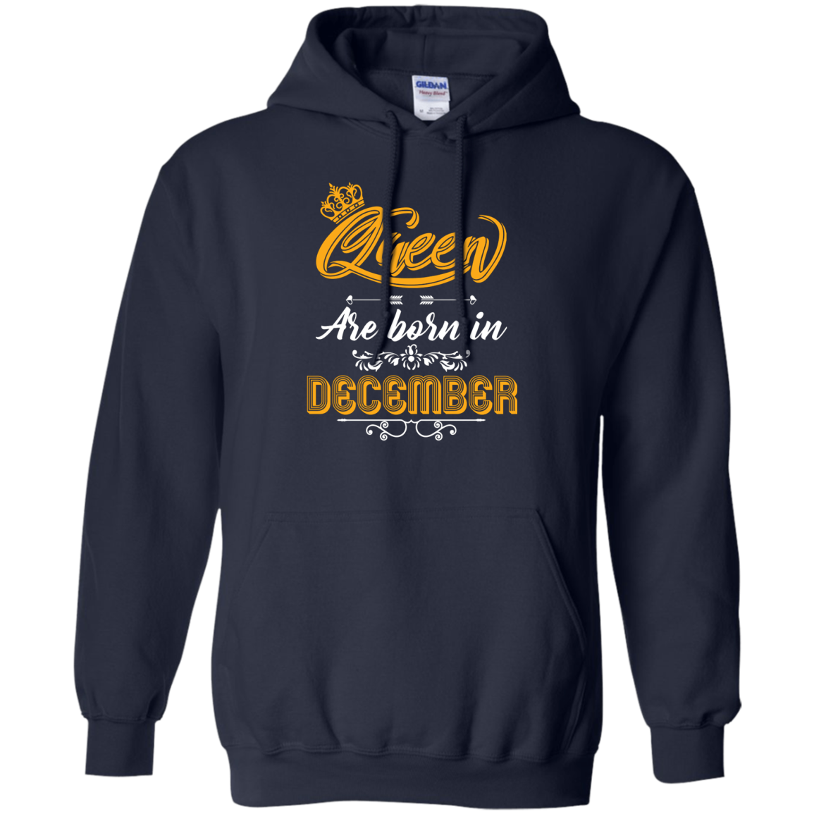 Brithday T-Shirt Queen Are Born In December Navy