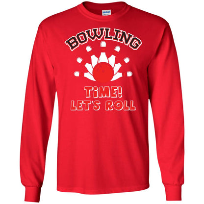 Bowling Lover T-shirt Time Let’s Roll Red