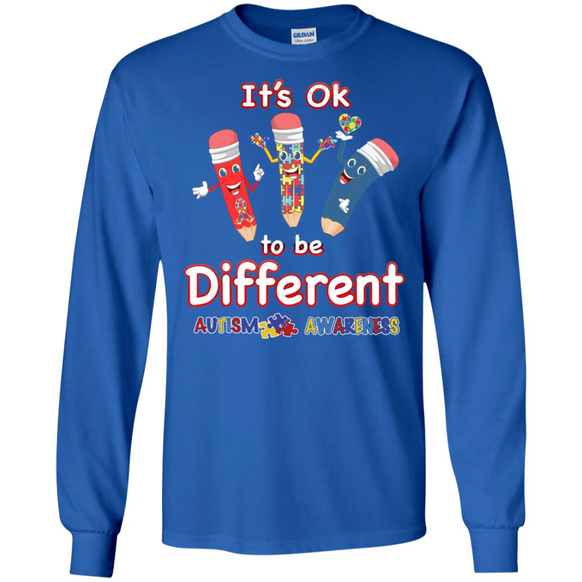 Its Ok To Be Different Autism Awareness T-shirt Royal