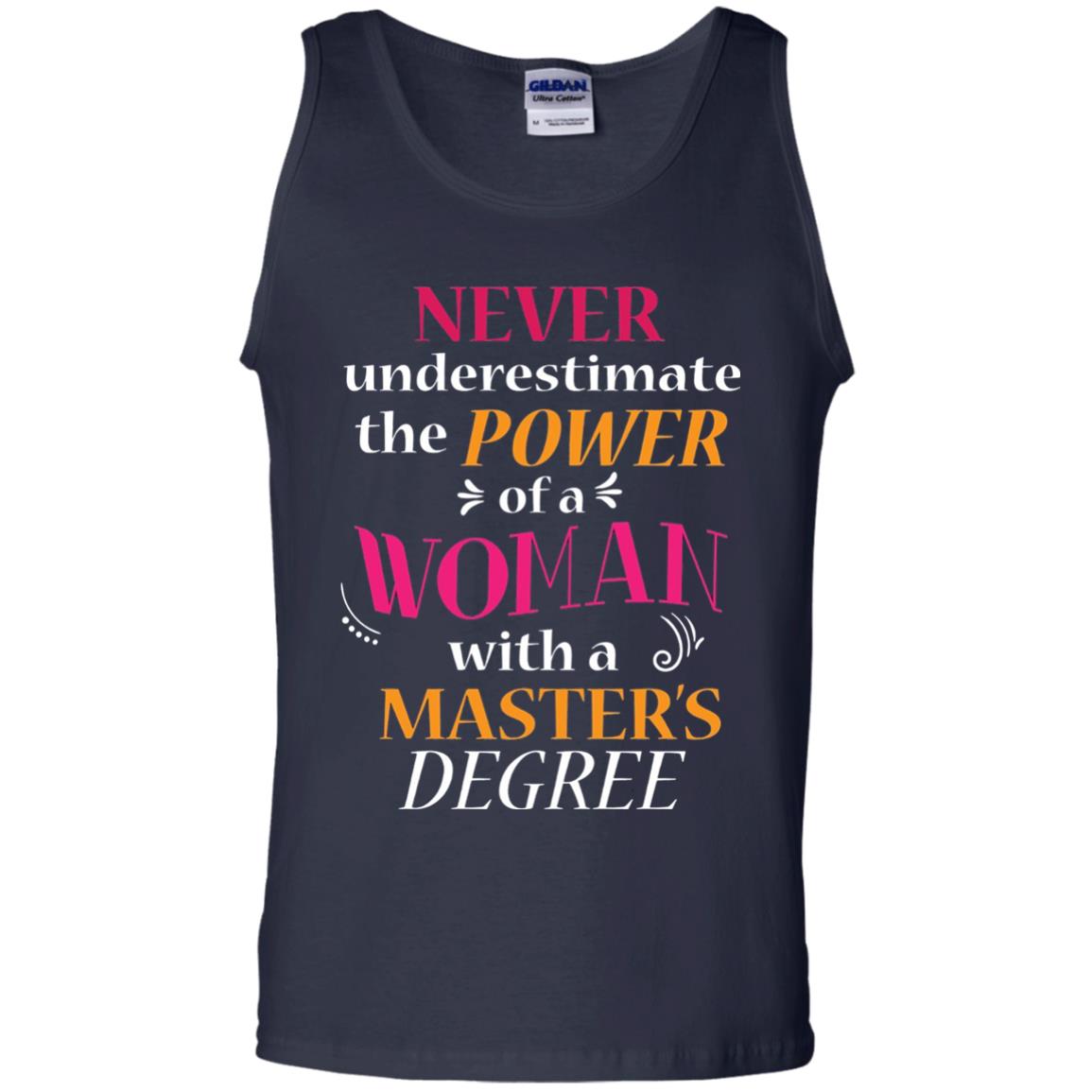 Funny Masters Degree T-shirt Never Underestimate The Power Navy