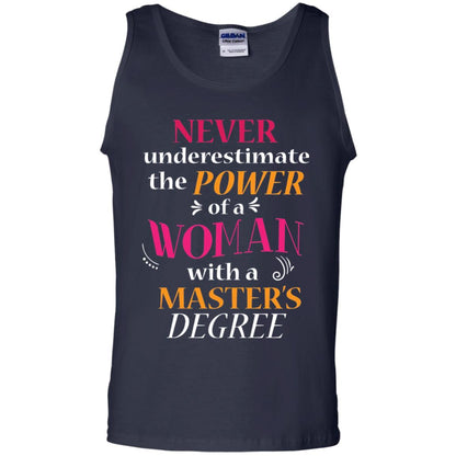 Funny Masters Degree T-shirt Never Underestimate The Power Navy