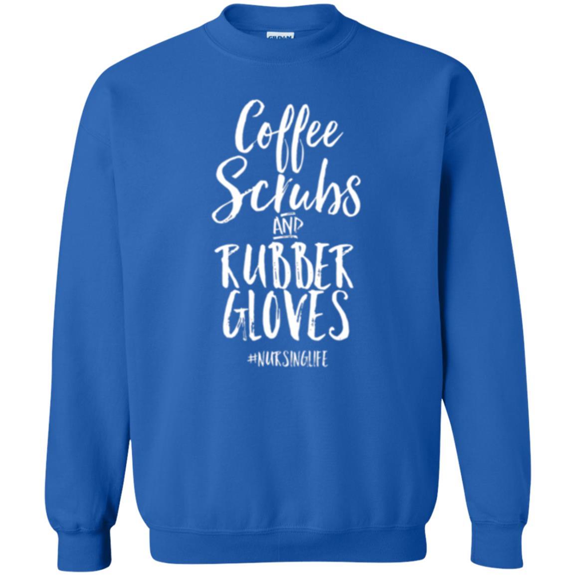 Nurse T-shirt Coffee Scrubs And Rubber Gloves Royal