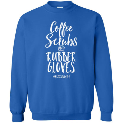 Nurse T-shirt Coffee Scrubs And Rubber Gloves Royal