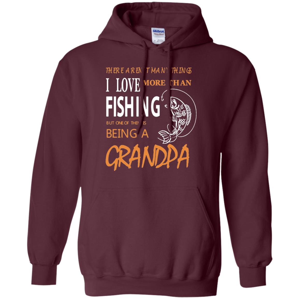 Fishing Buddy Fishing Grandpa T-shirt Love More Than Fishing Maroon