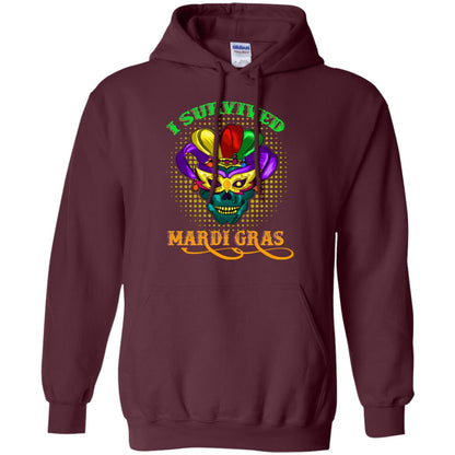 I Survived Mardi Gras Shirt Maroon