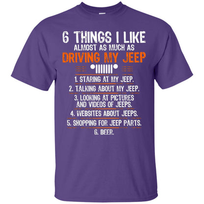 Funny Off Road Driving T-shirt 6 Things I Like Almost As Much As Purple