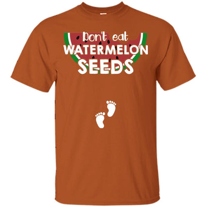 Don_t Eat Watermelon Seeds Pregnancy Announcement Shirt Texas Orange