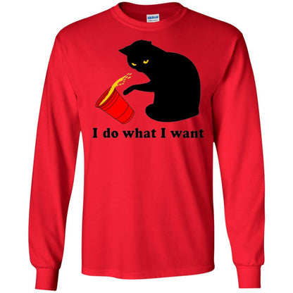 Cat Lover T-shirt I Do What I Want Red