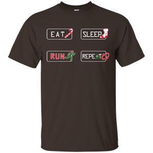 Christmas T-Shirt Eat Sleep Run Repeat