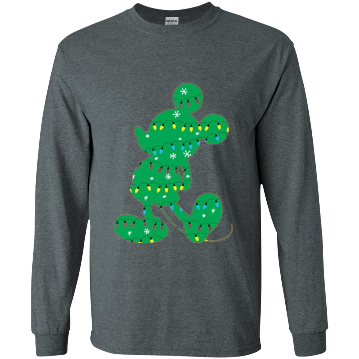 Disney Mickey Mouse Christmas Lights T-shirt Dark Heather