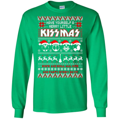 Christmas T-shirt Have Yourself A Merry Little Kissmas Irish Green