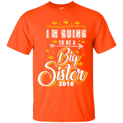 Family T-shirt I'm Going To Be A Big Sister 2018 Orange