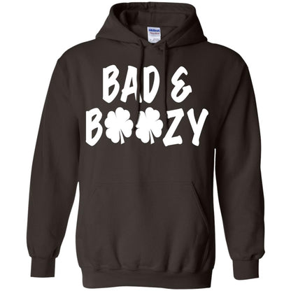 Bad And Boozy St. Patrick_s Day T-shirt Dark Chocolate