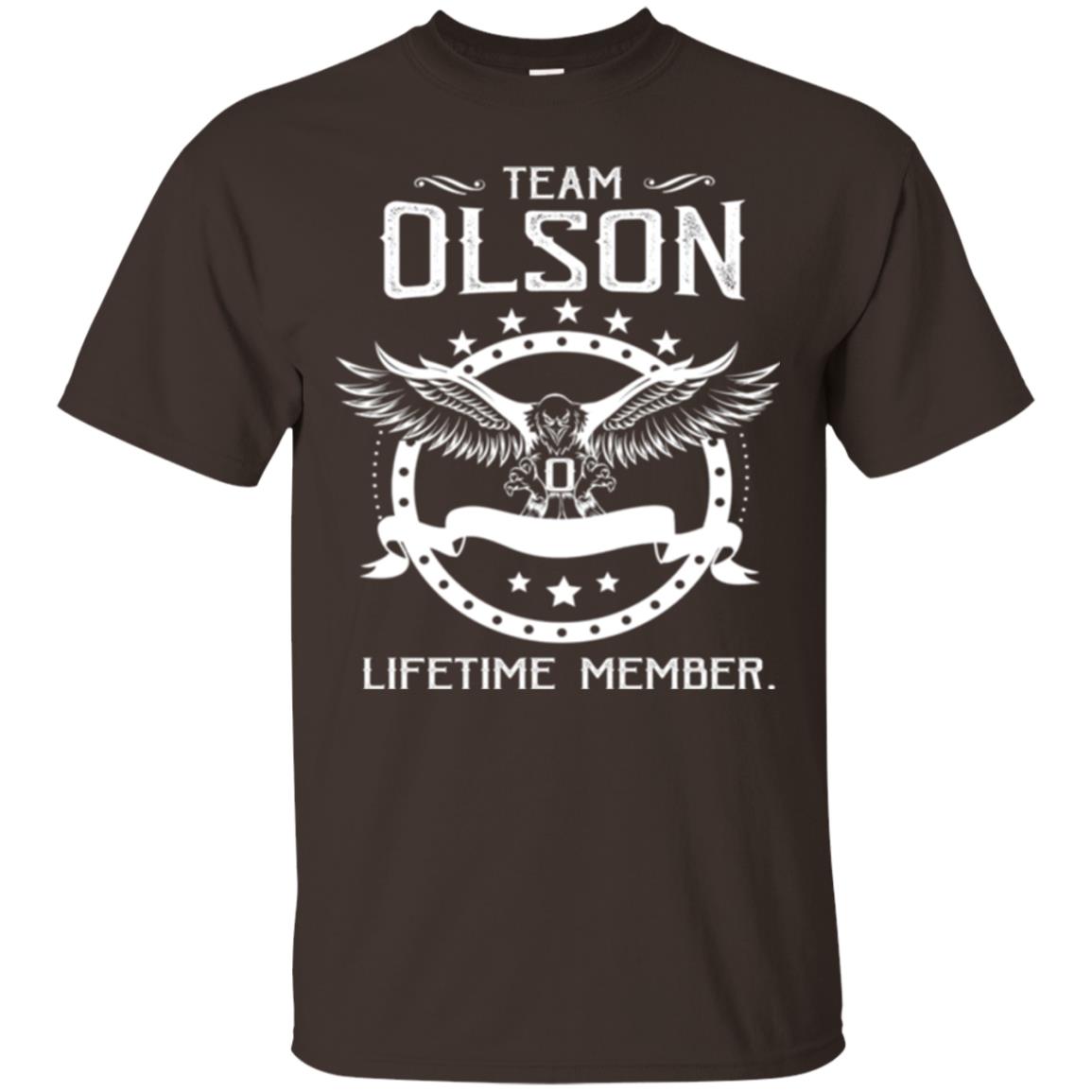 Family T-shirt Team Olson Lifetime Member Dark Chocolate