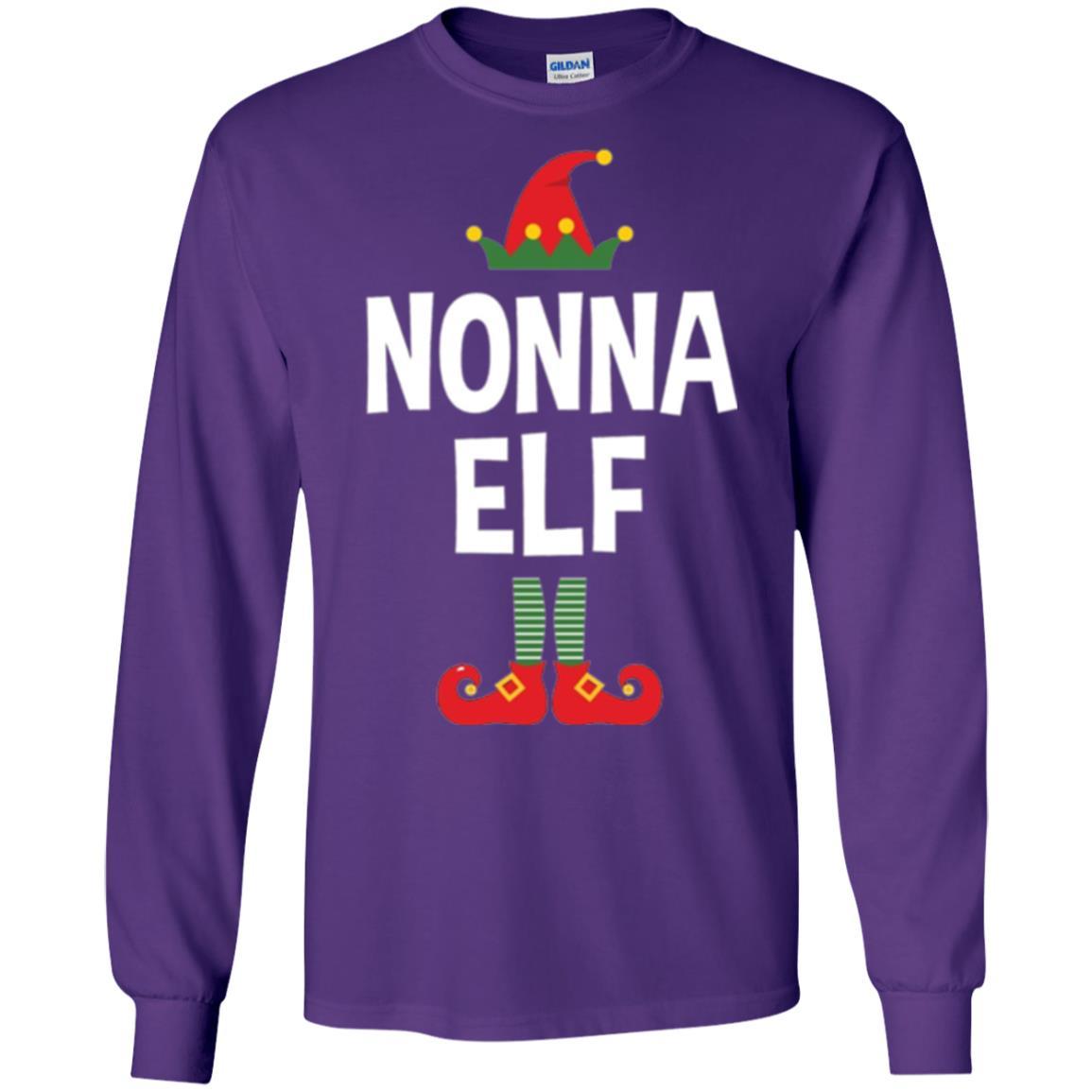 Christmas T-shirt Nonna Elf Christmas Pajamas Purple