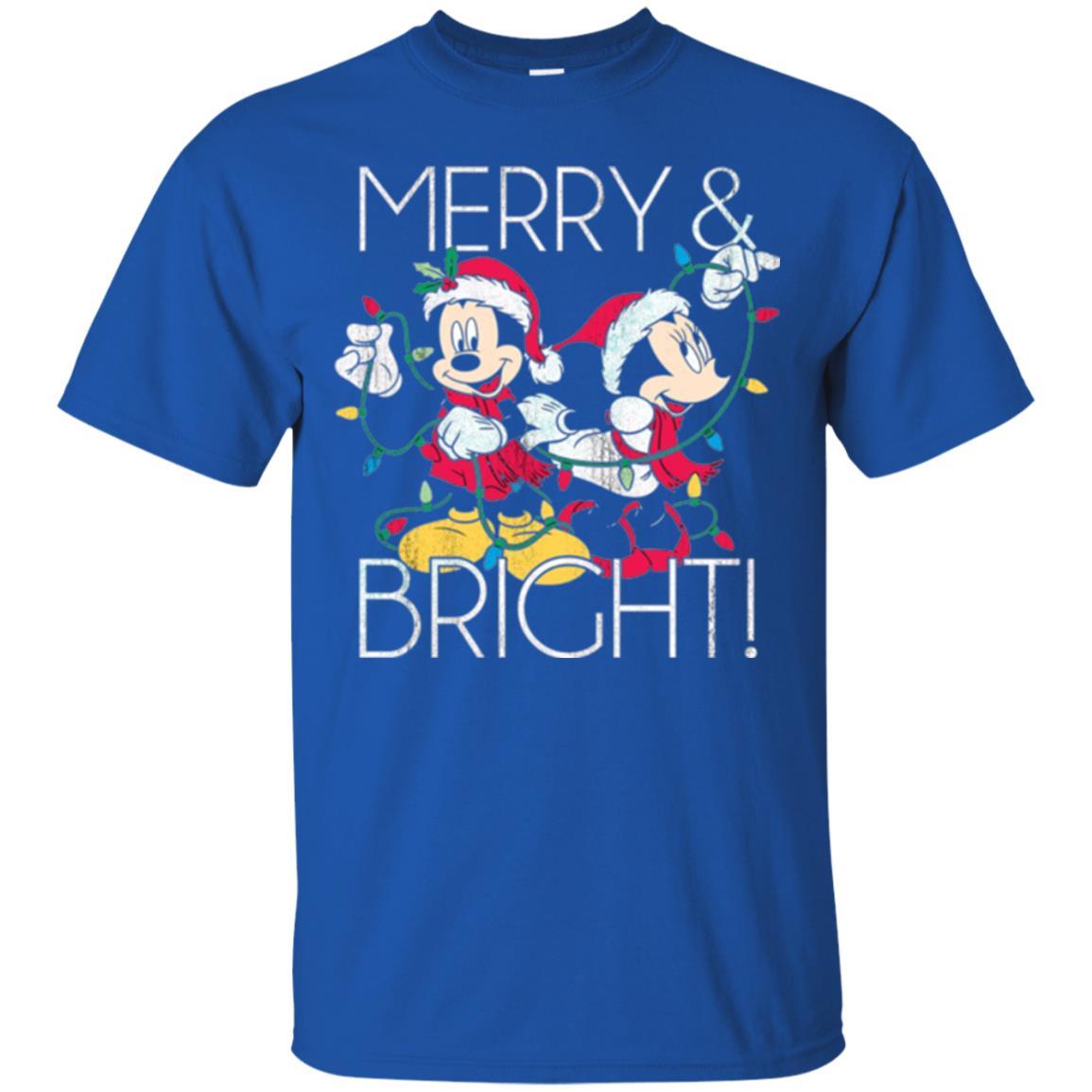 Disney Mickey Mouse T-shirt Merry And Bright Christmas Royal