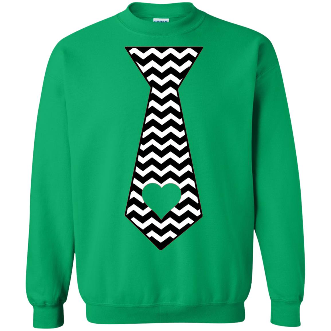 Valentines Day T-shirt Tie Heart Irish Green