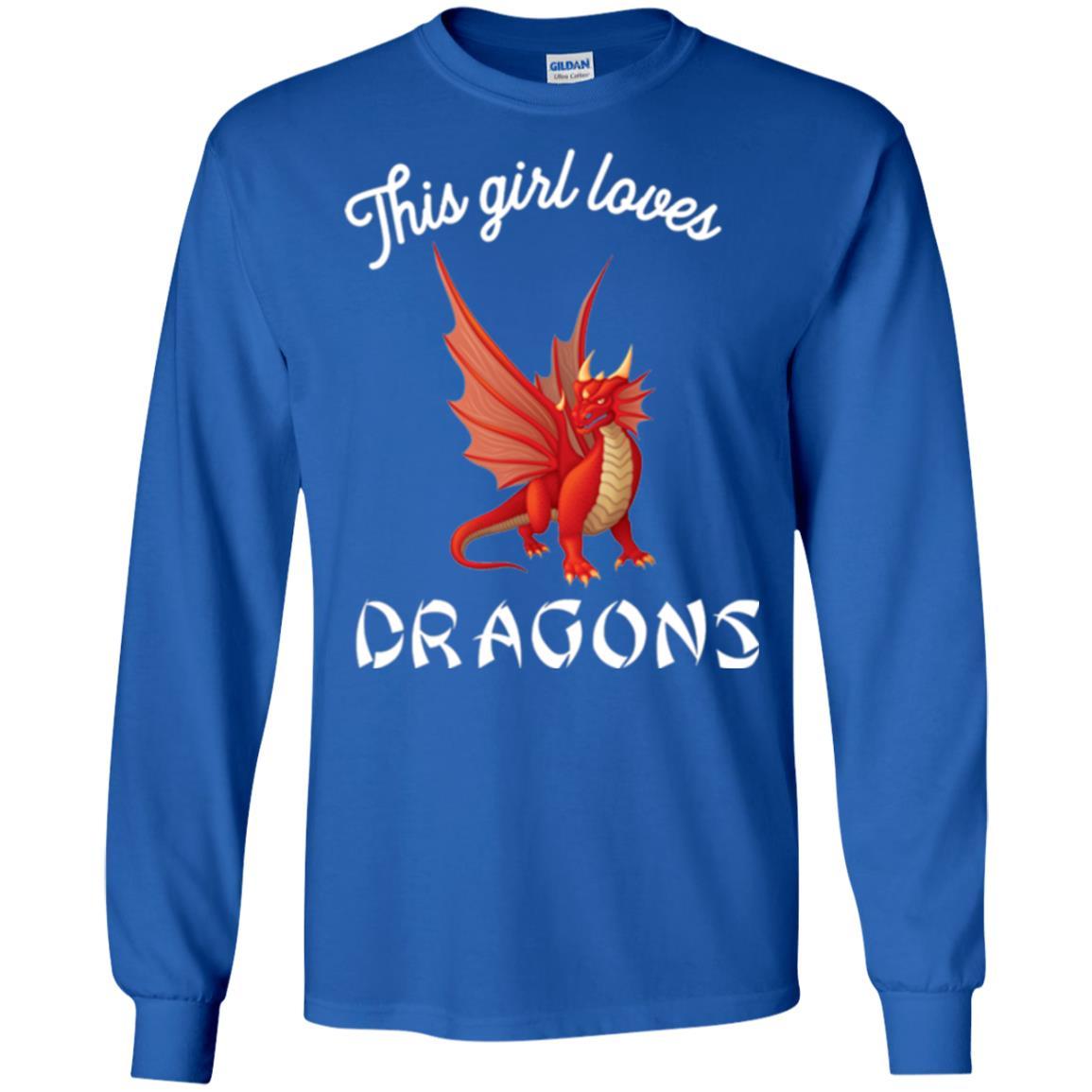 Dragon Lover T-shirt This Girl Loves Dragonst-shirt Royal