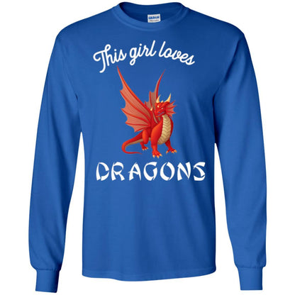 Dragon Lover T-shirt This Girl Loves Dragonst-shirt Royal