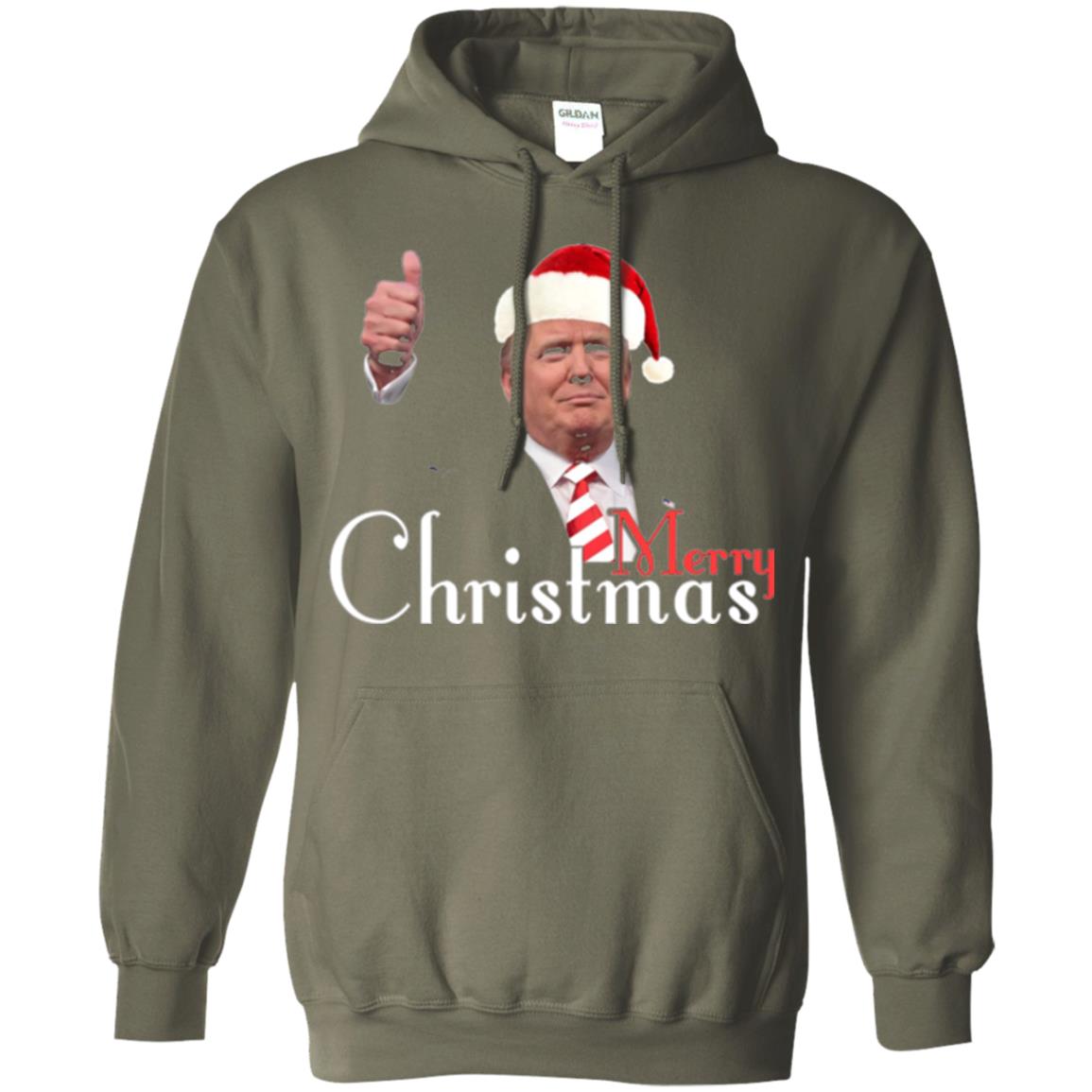 Trump Merry Christmas T-shirt Military Green