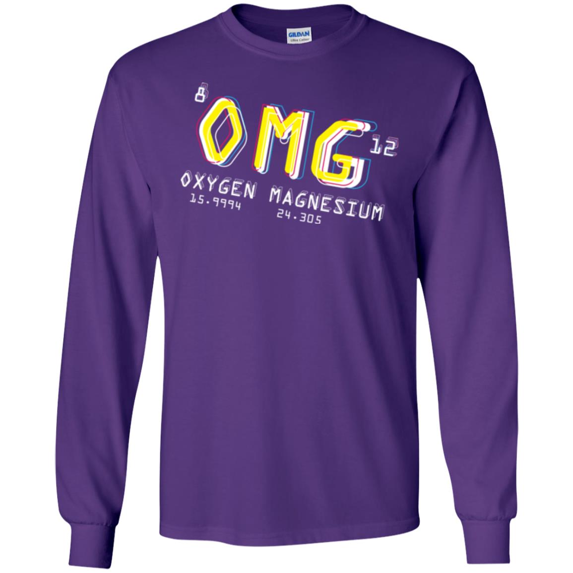 Funny Science Class T-shirt Omg Oxygen Magnesium Purple