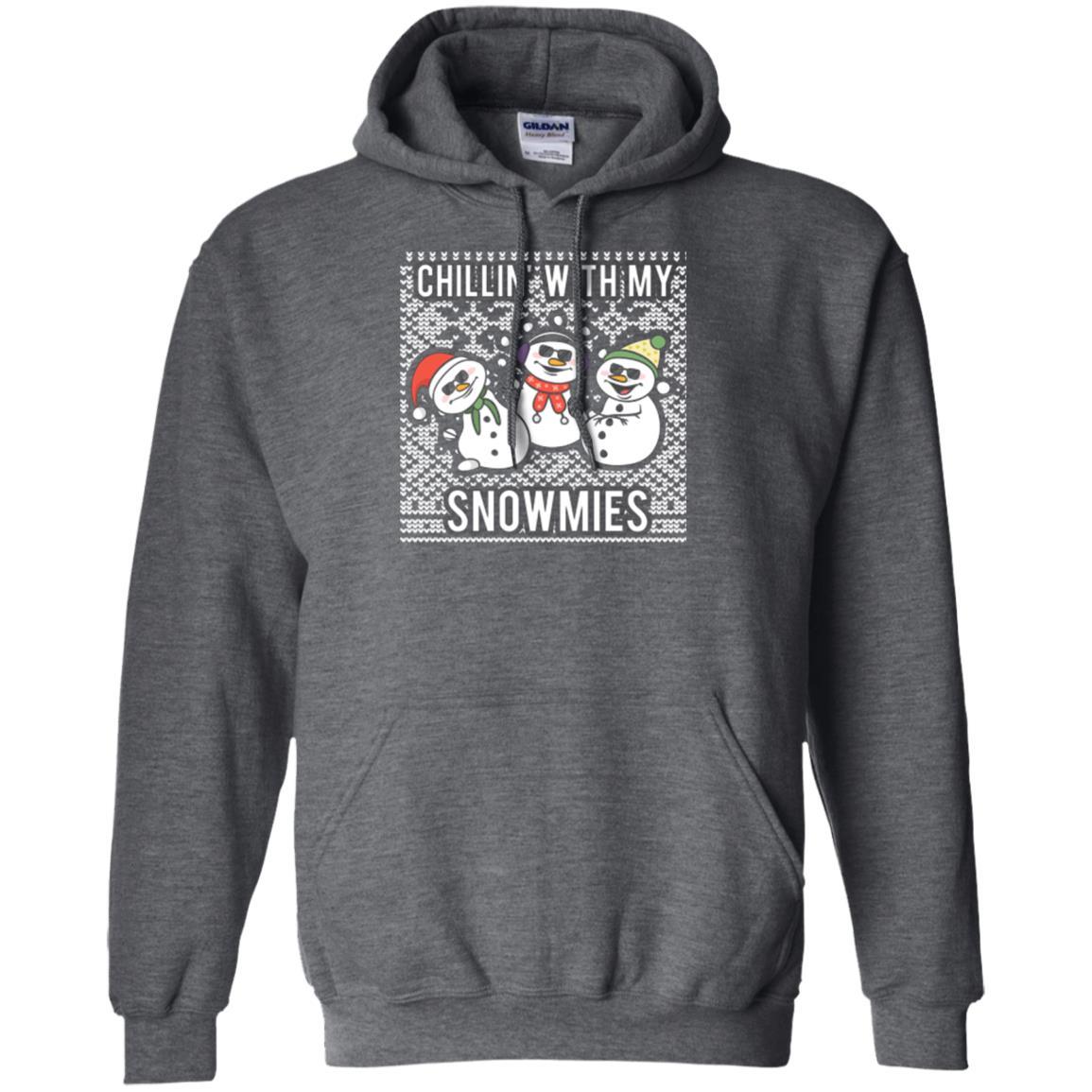 Christmas T-shirt Chillin' With My Snowmies Dark Heather
