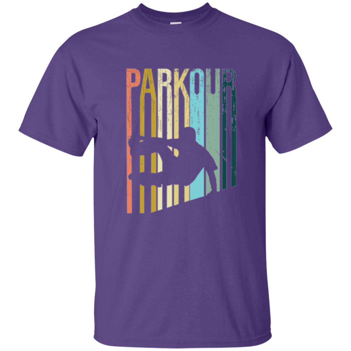 Parkour T-shirt Distressed Style Parkour Silhouette Purple