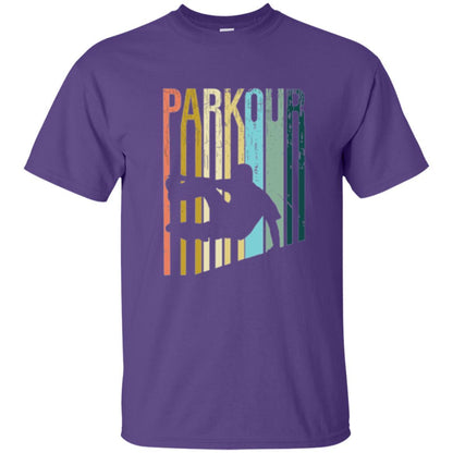 Parkour T-shirt Distressed Style Parkour Silhouette Purple