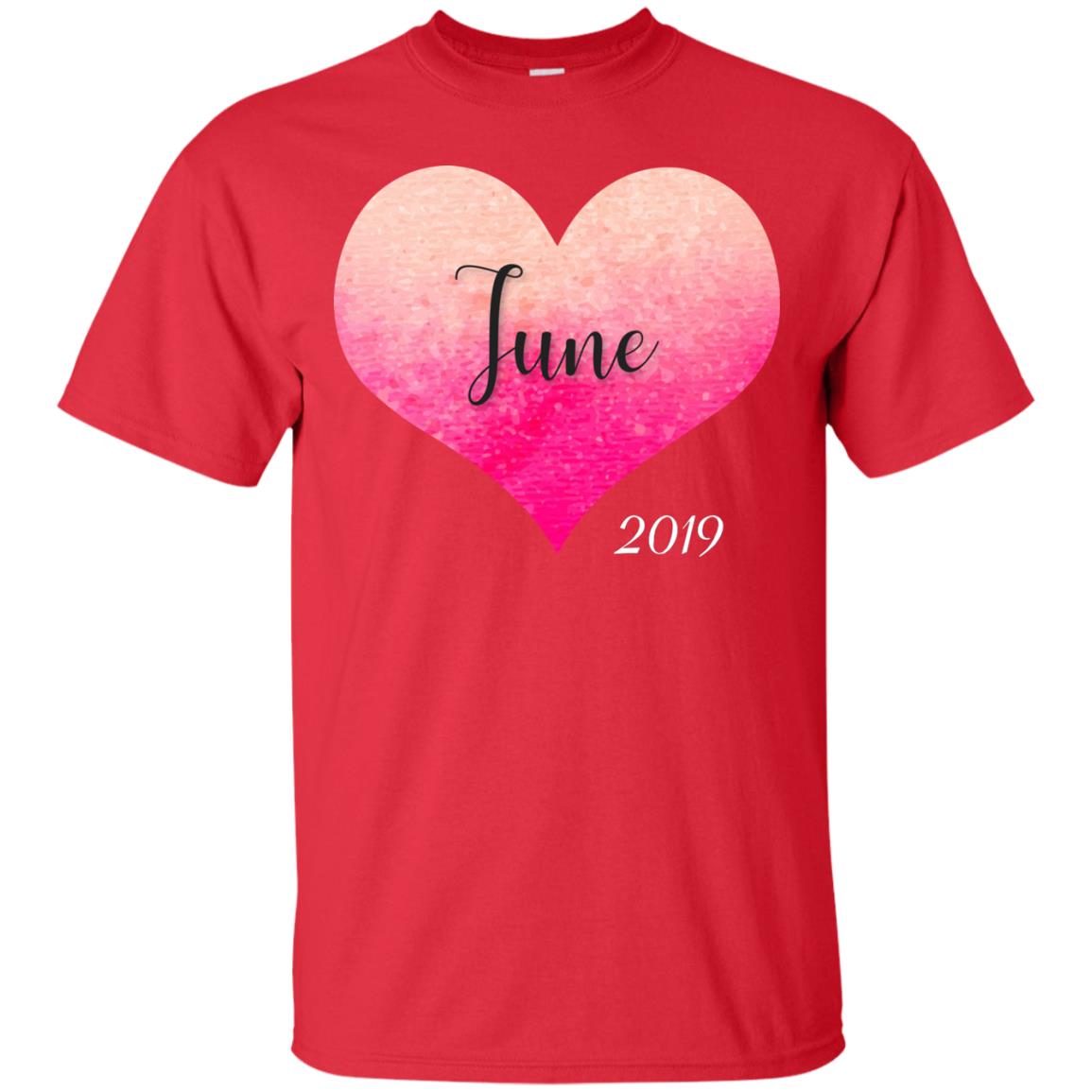 Pregnancy Reveal Announcement Party June 2019 Shirt Red