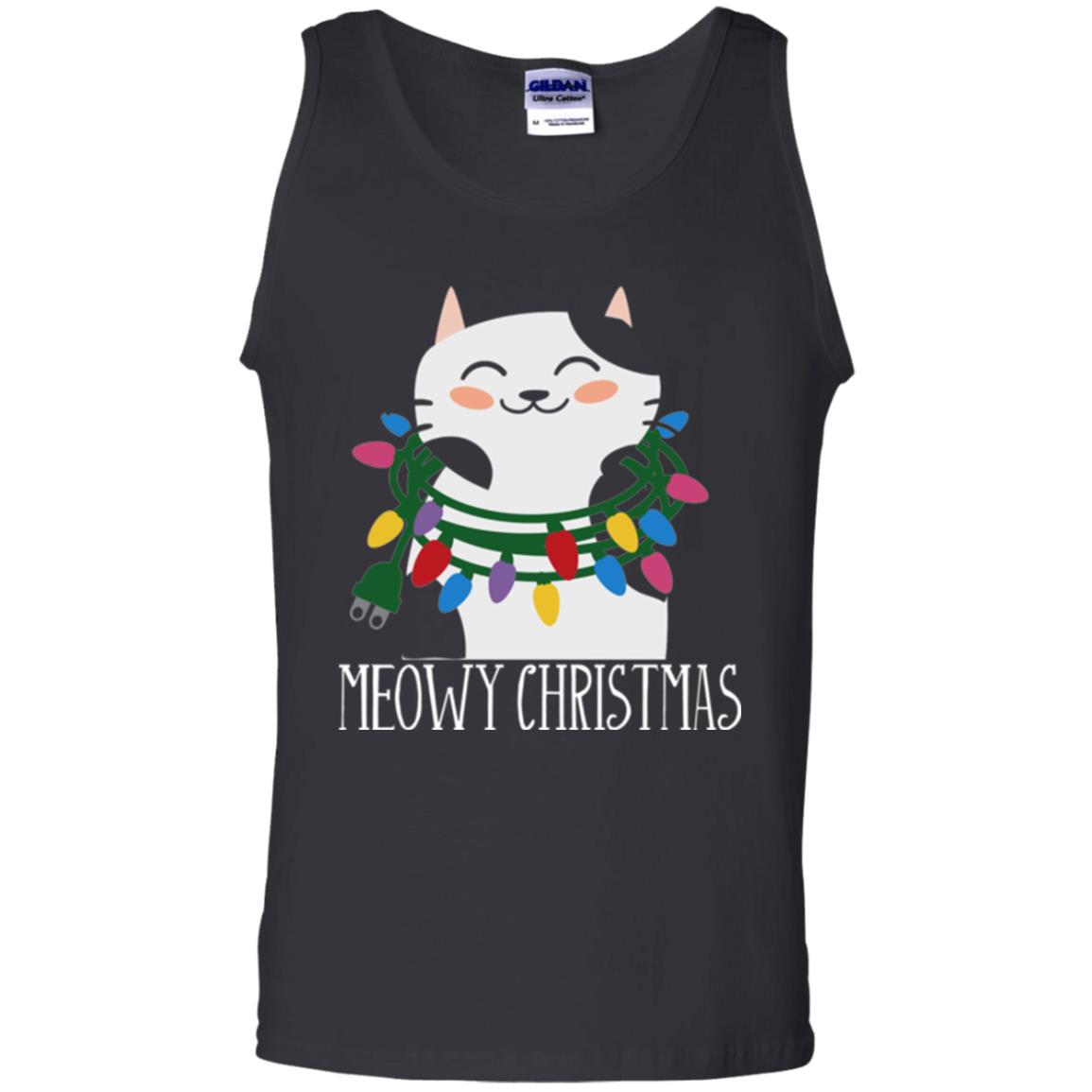 Meowy Christmas Holiday T-shirt Black